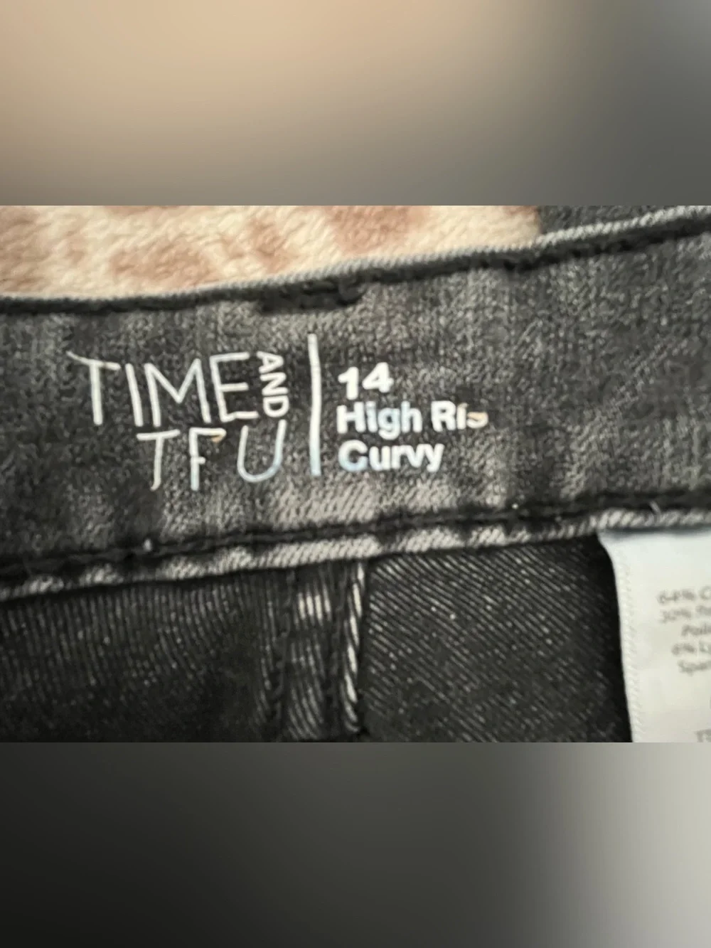 Time and Tru - Black Stretch Skinny Jeggings with Elastic Waist Panel